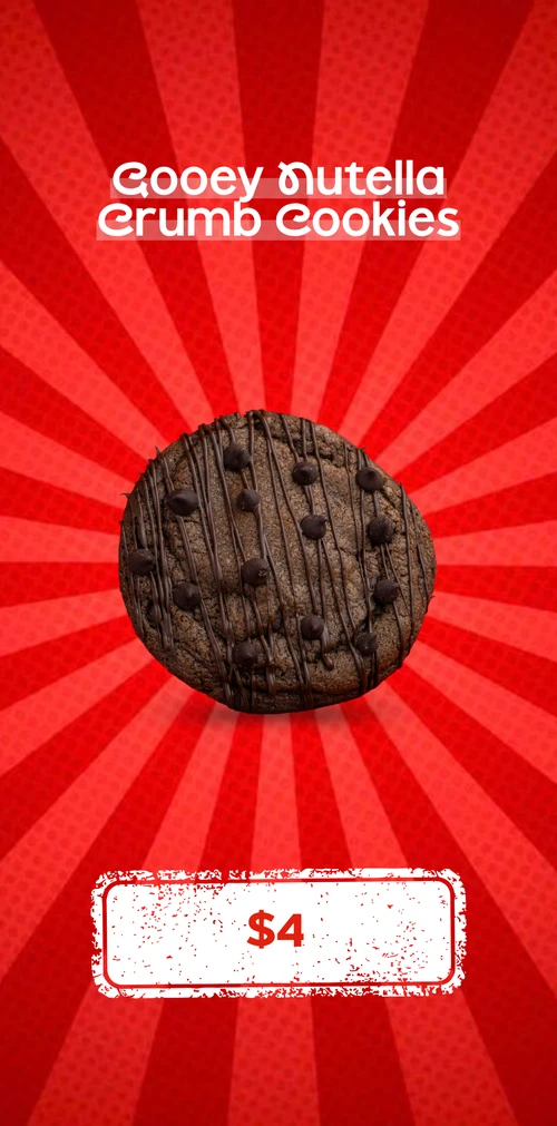 Gooey Ntella crumb cookies