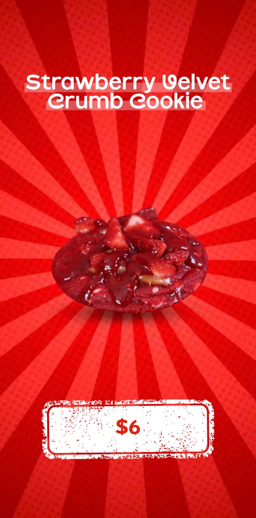 Strawberry Velvet Crumb Cookie